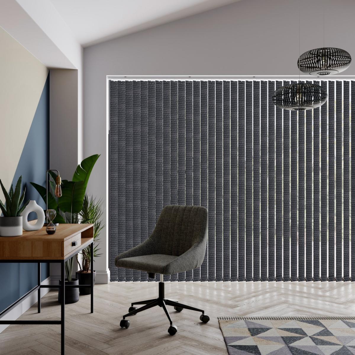 Xanadu Made to Measure Vertical Blind Black/Blue – image 4