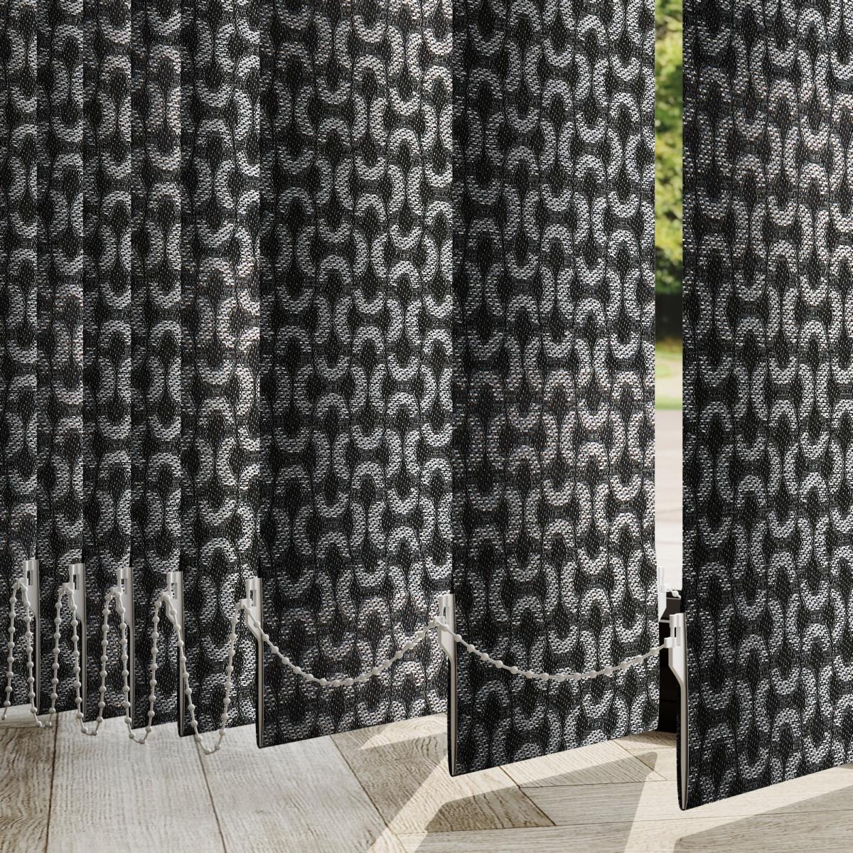 Xanadu Made to Measure Vertical Blind Black/Blue – image 1