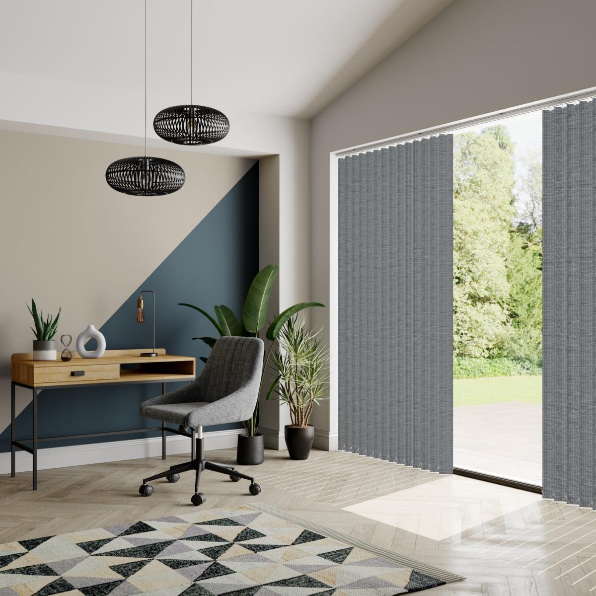 Linton Made to Measure Vertical Blind Black/Blue – image 3