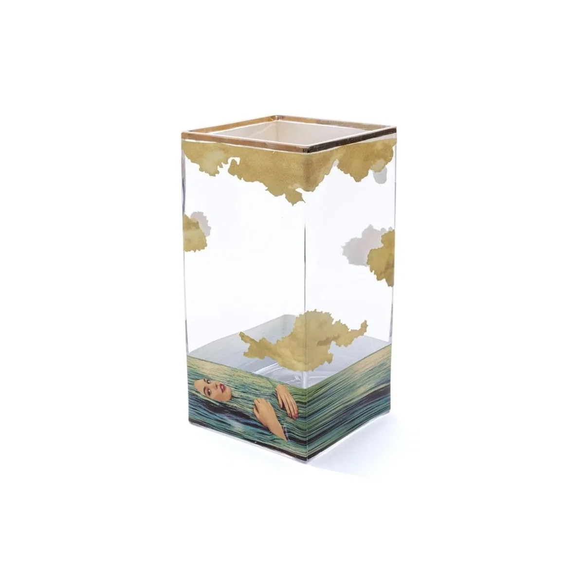 Glass squared medium vase SEA GIRL – image 2