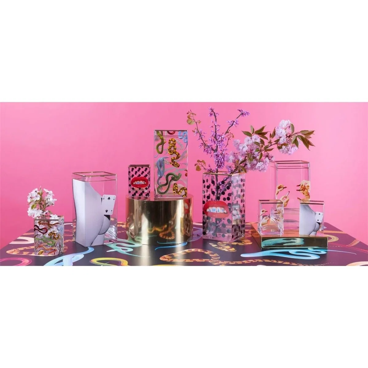 Glass squared medium vase SEA GIRL – image 5