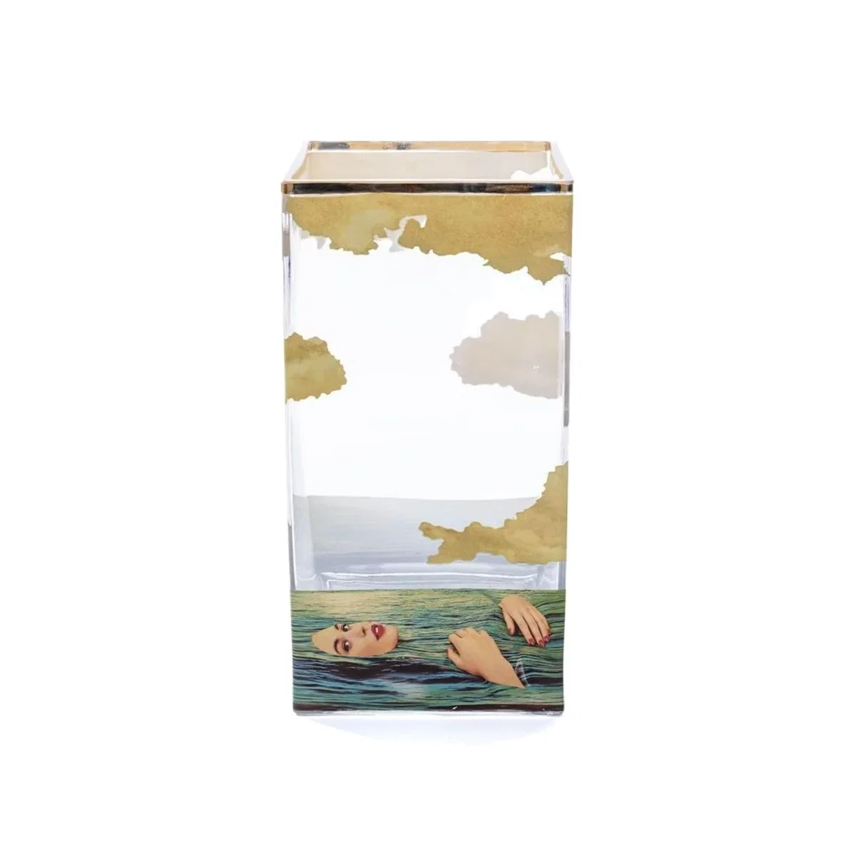 Glass squared medium vase SEA GIRL – image 1