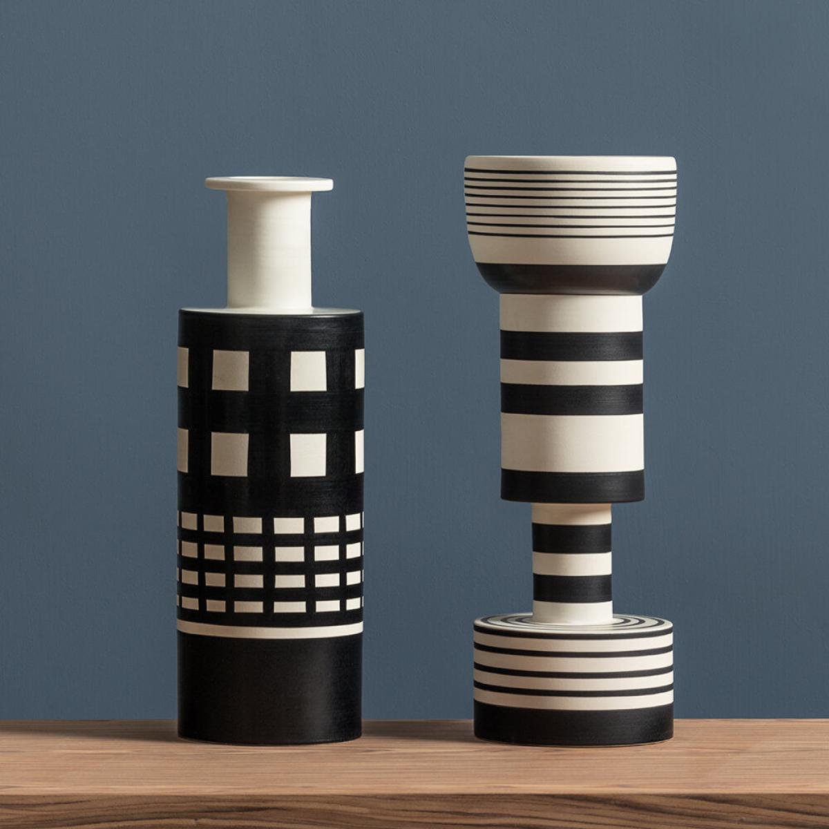 Bitossi - Calice Vase By Ettore Sottsass - Black/White – image 3