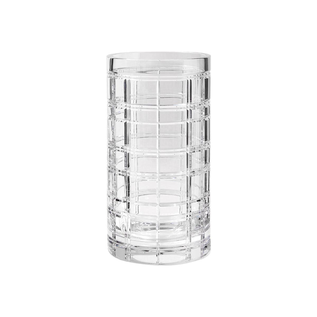 Ralph Lauren Home - Hudson Plaid Crystal Glass Vase - Clear - Large – image 1