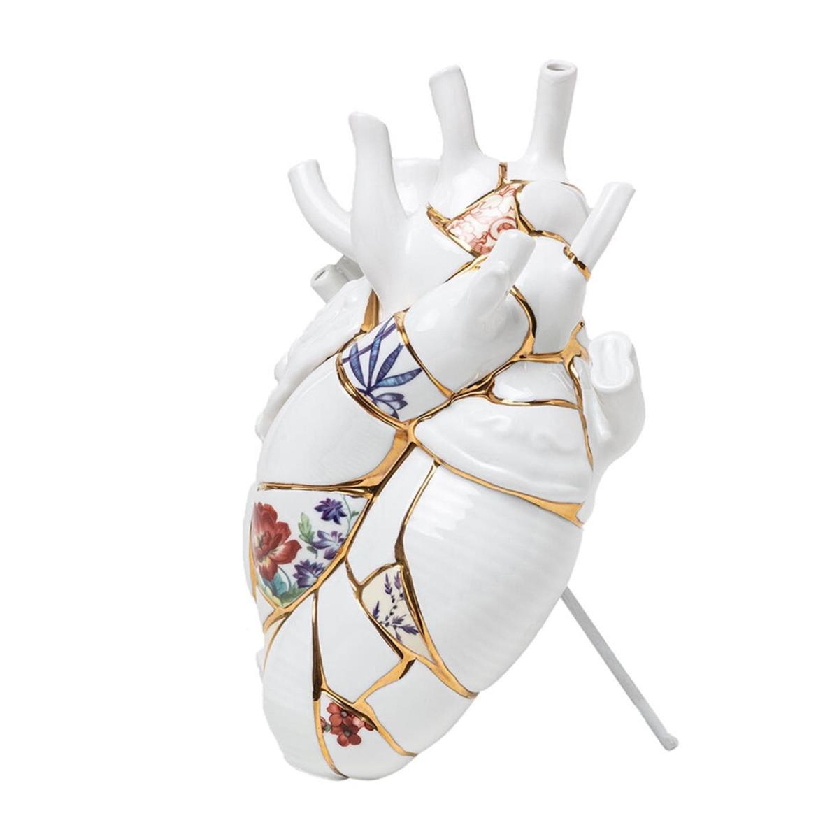 Love In Bloom Kintsugi Porcelain Heart Vase – image 2