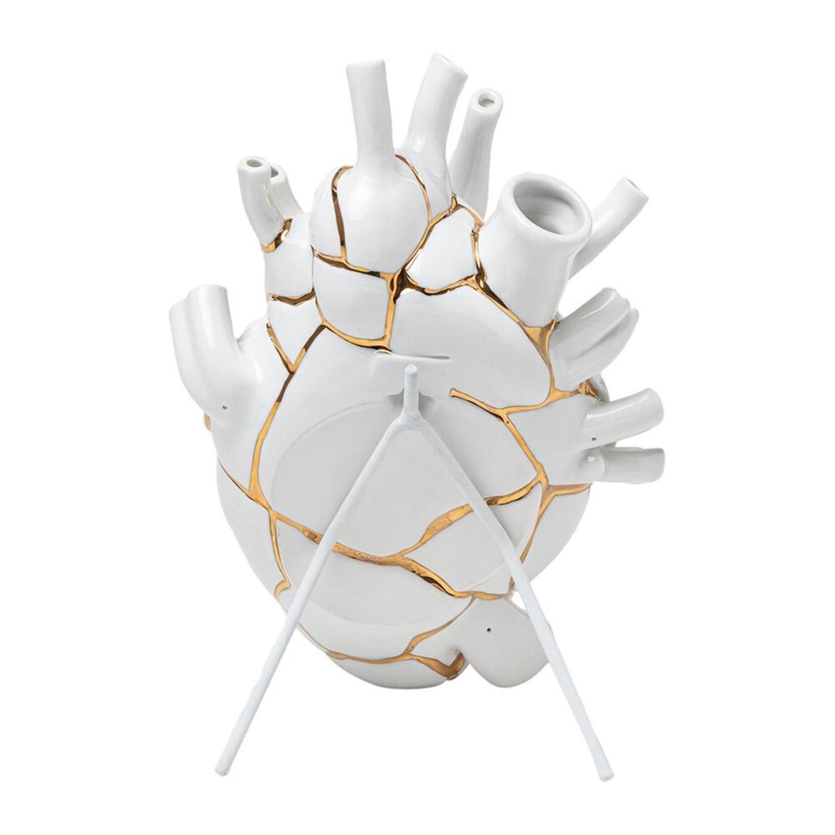 Love In Bloom Kintsugi Porcelain Heart Vase – image 3
