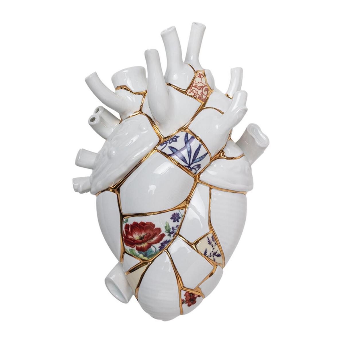 Love In Bloom Kintsugi Porcelain Heart Vase – image 5