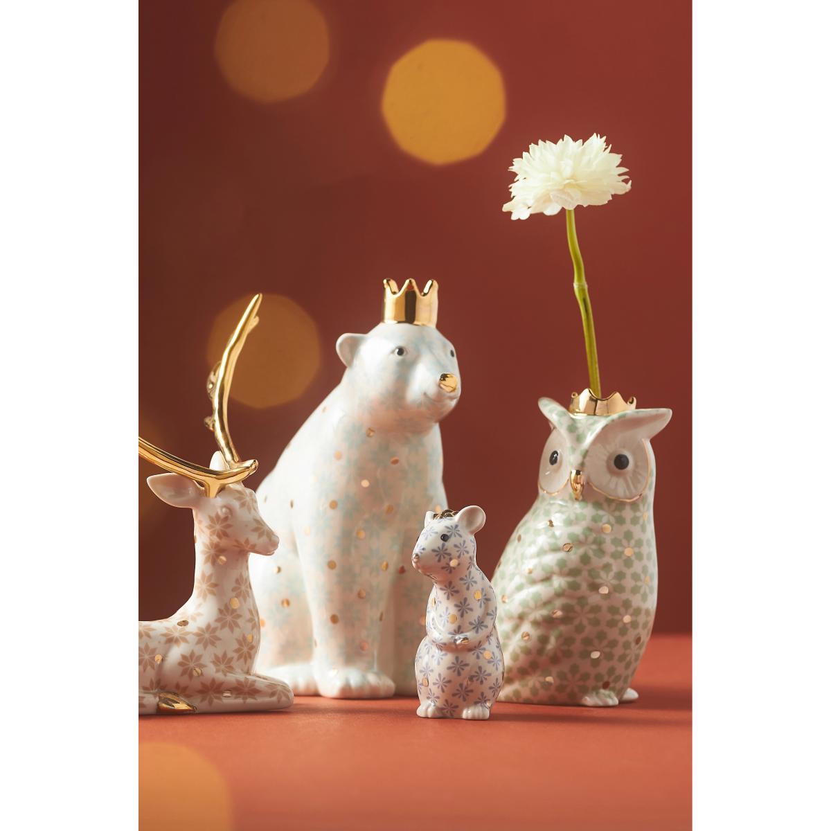 Winterland Animal Ceramic Pattern Bud Vase – image 3