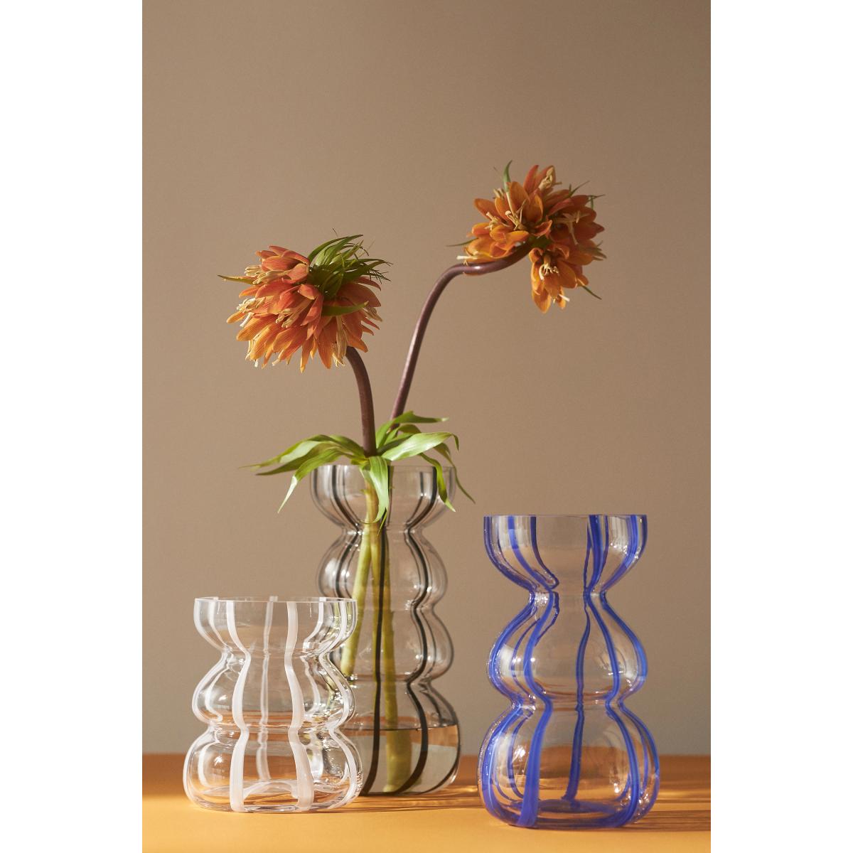 Striped Clear Glass Vase – image 2