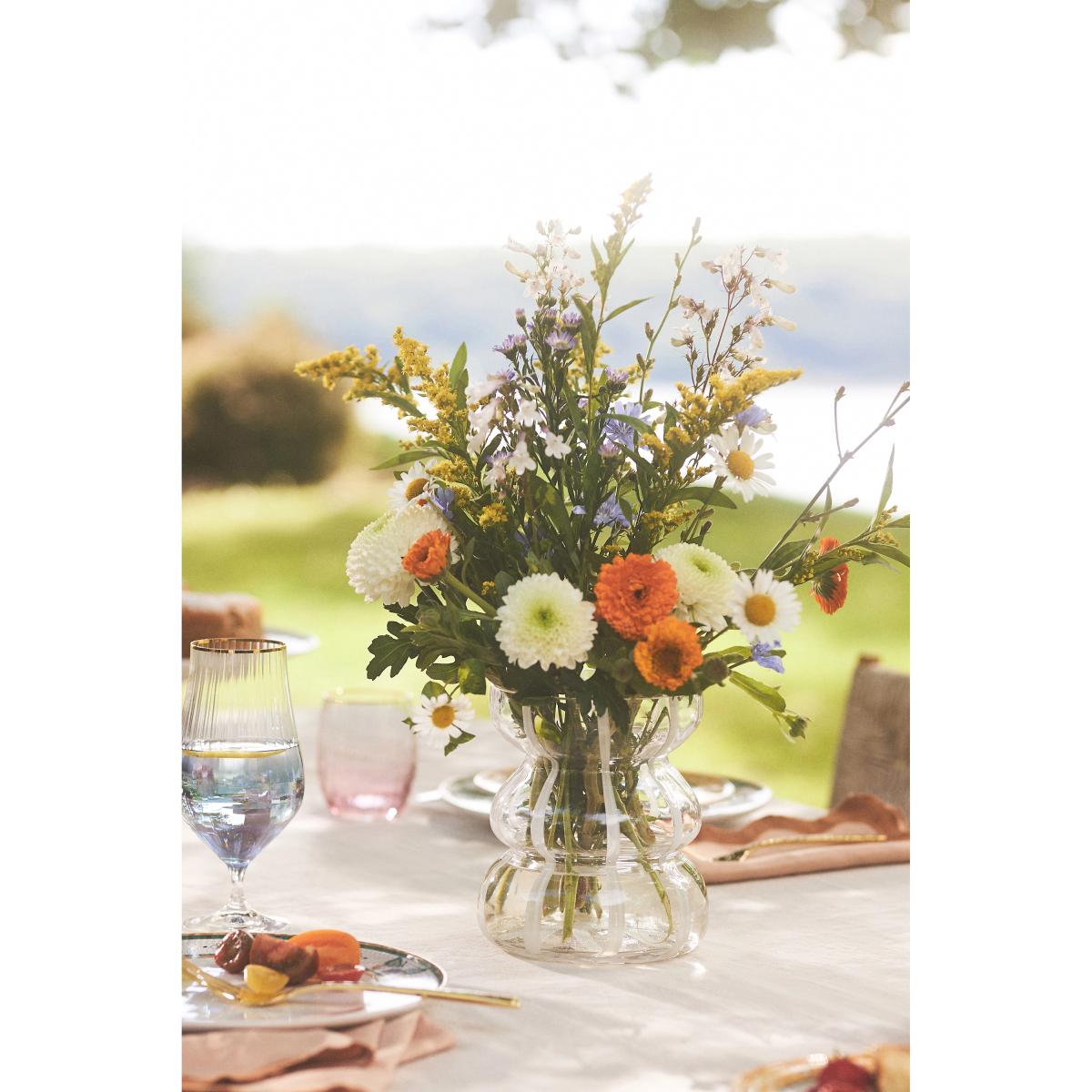 Striped Clear Glass Vase – image 3