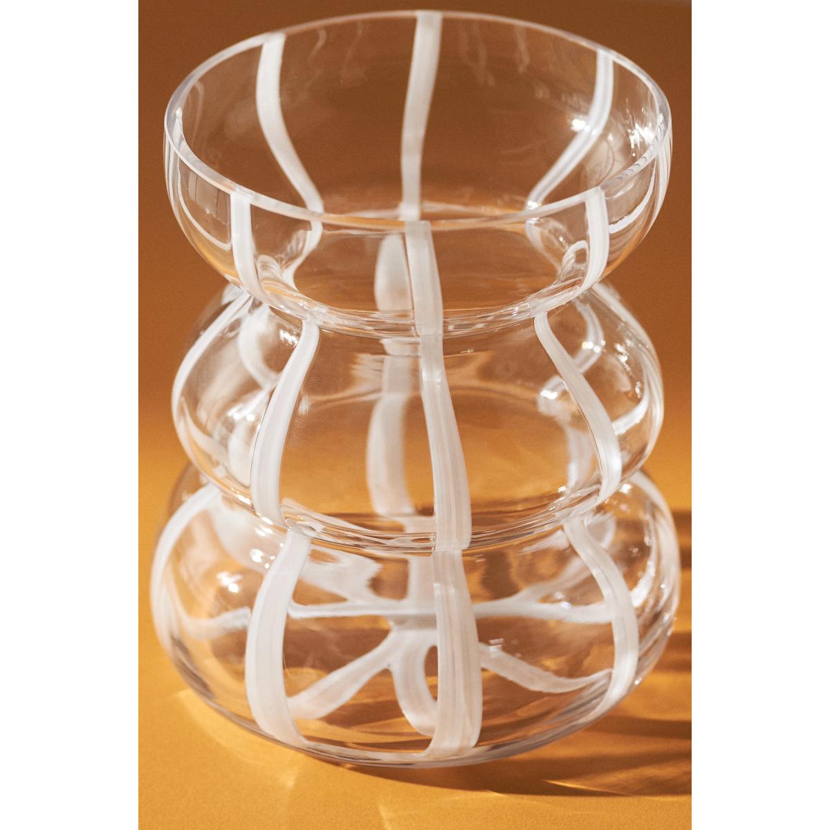 Striped Clear Glass Vase – image 5