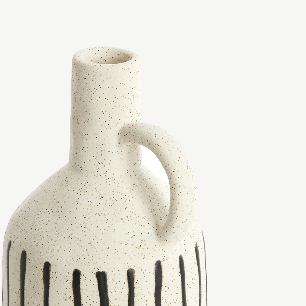 Cream & Black Handled Vase – image 4