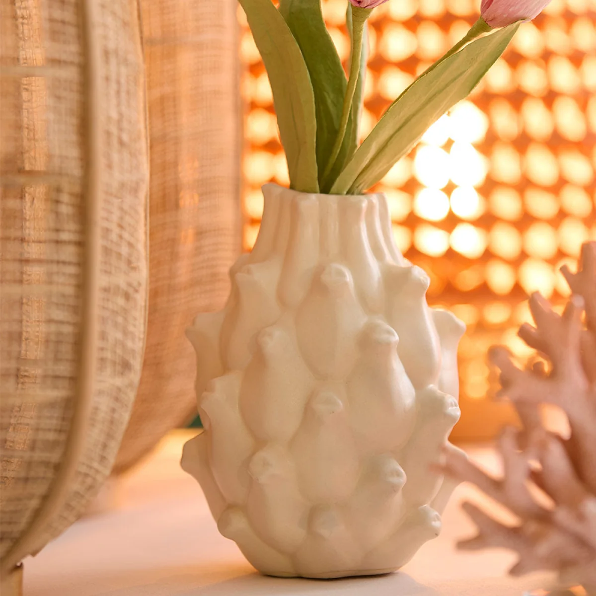 Cream Artichoke Vase, Small – image 2