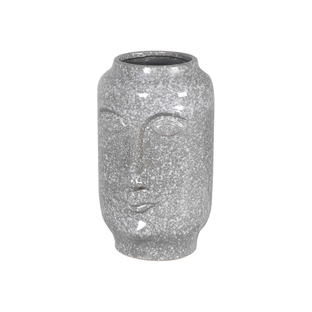 Grey Speckle Face Vase