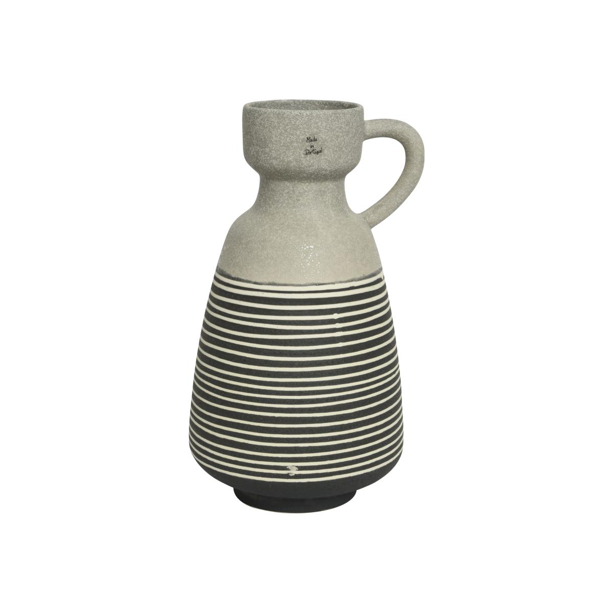 Black Stripe Vase, Grey | Barker & Stonehouse