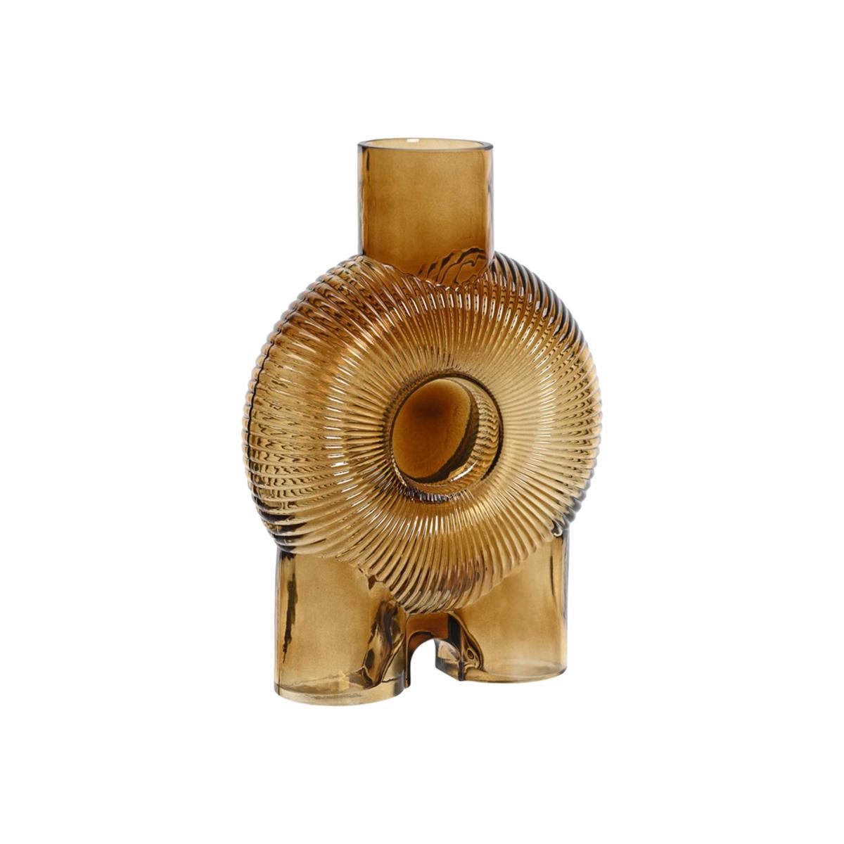 Amber Abstract Glass Vase, Brown | Barker & Stonehouse