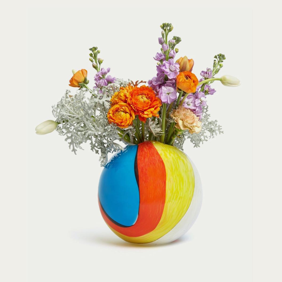 Multicolor 3 Marble Glass Vase – image 2