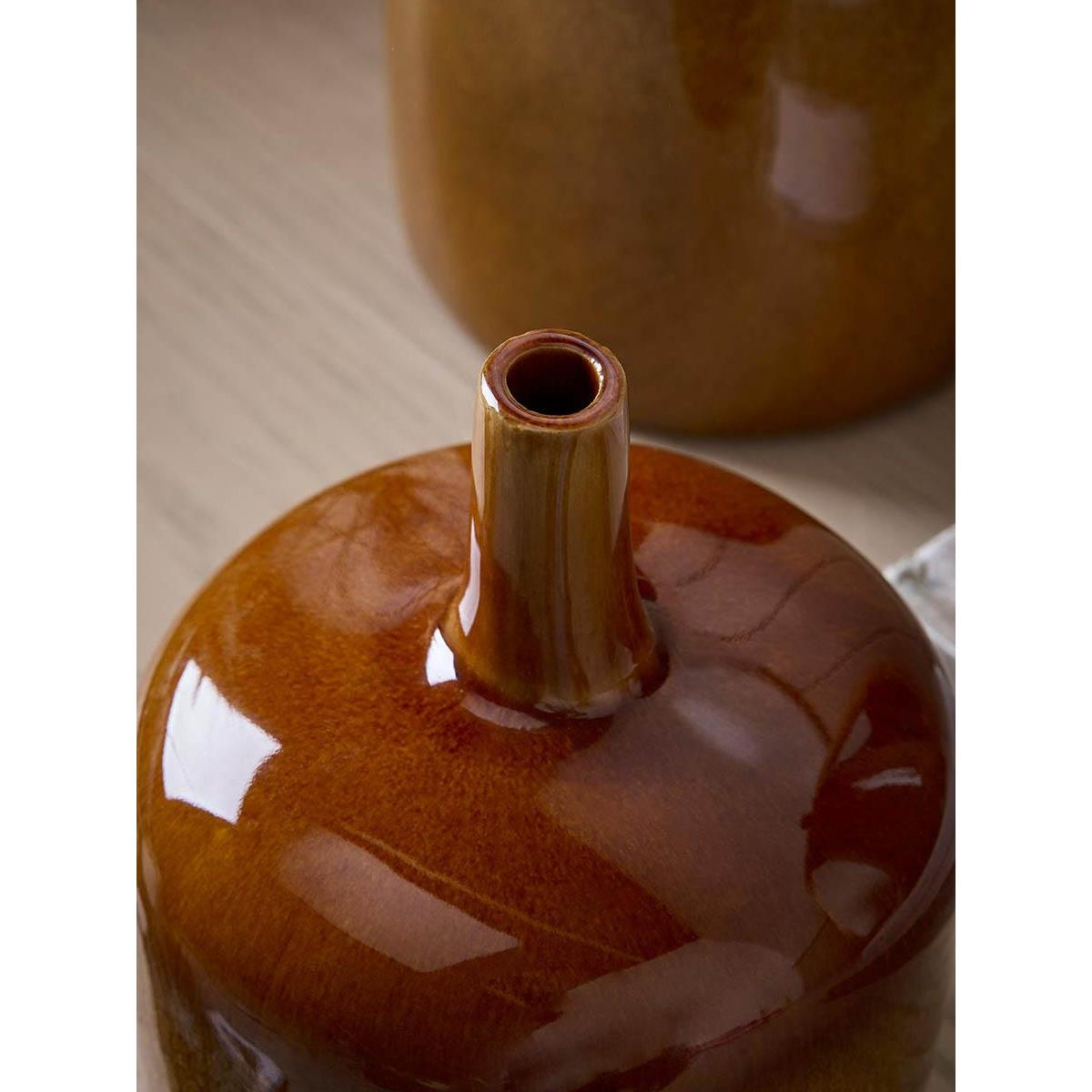 Three Glazed Vases - Burnt Orange – image 4