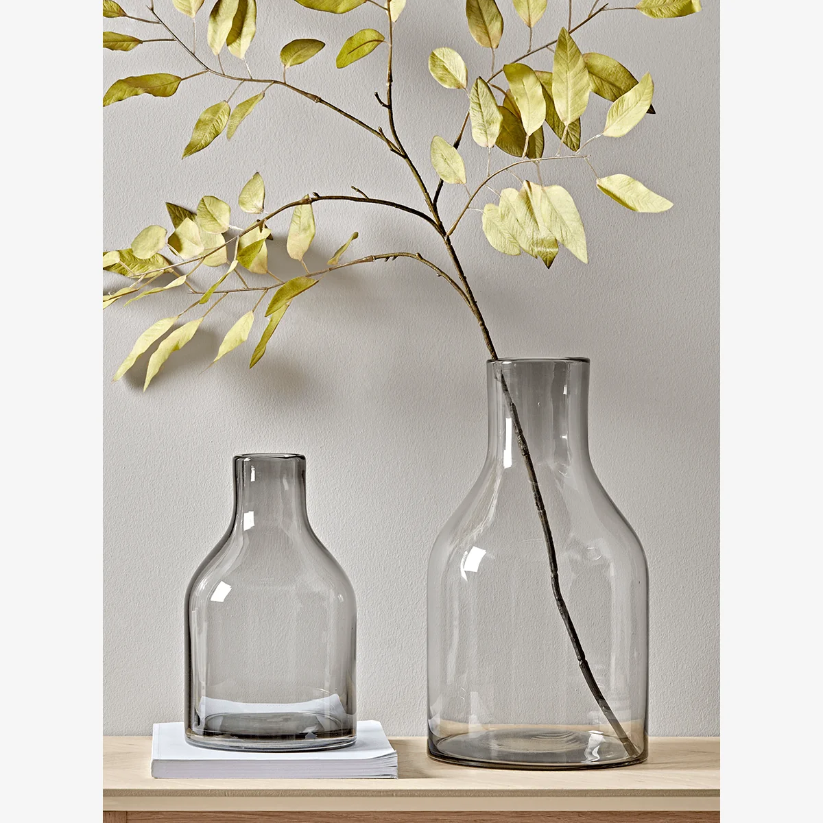 Two Grey Bottle Vases – image 1
