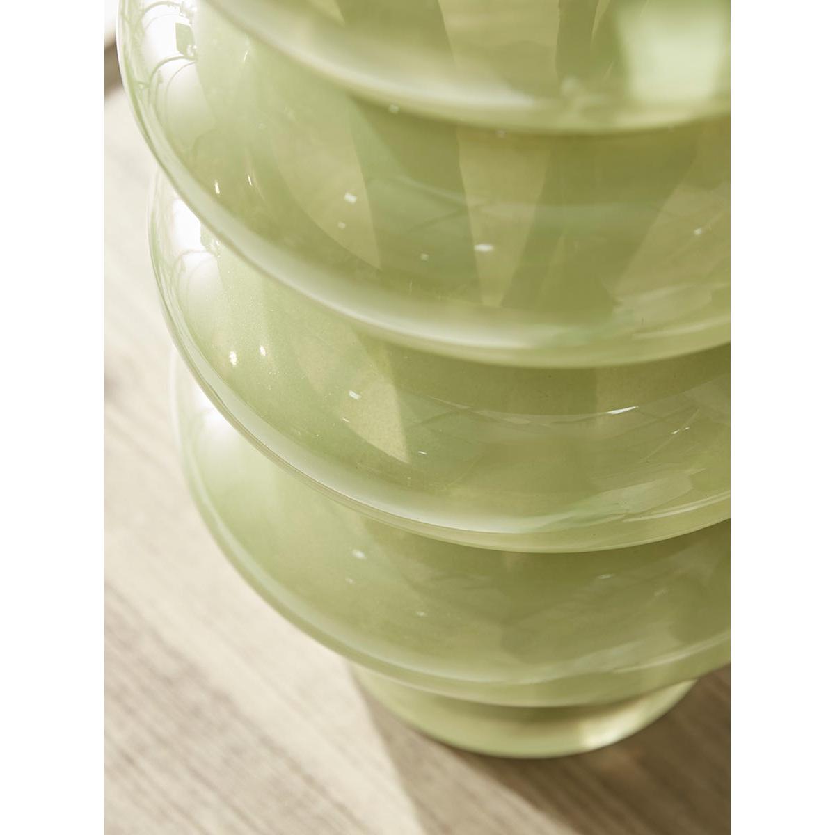 Ripple Olive Glass Vase – image 3
