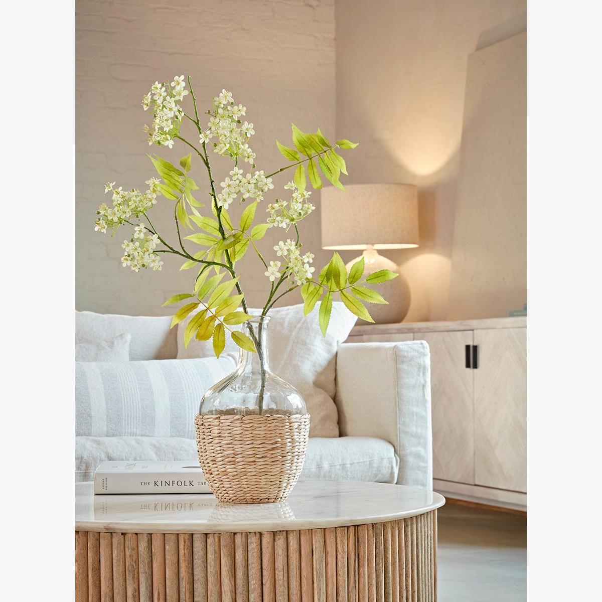 Woven Seagrass & Glass Vase