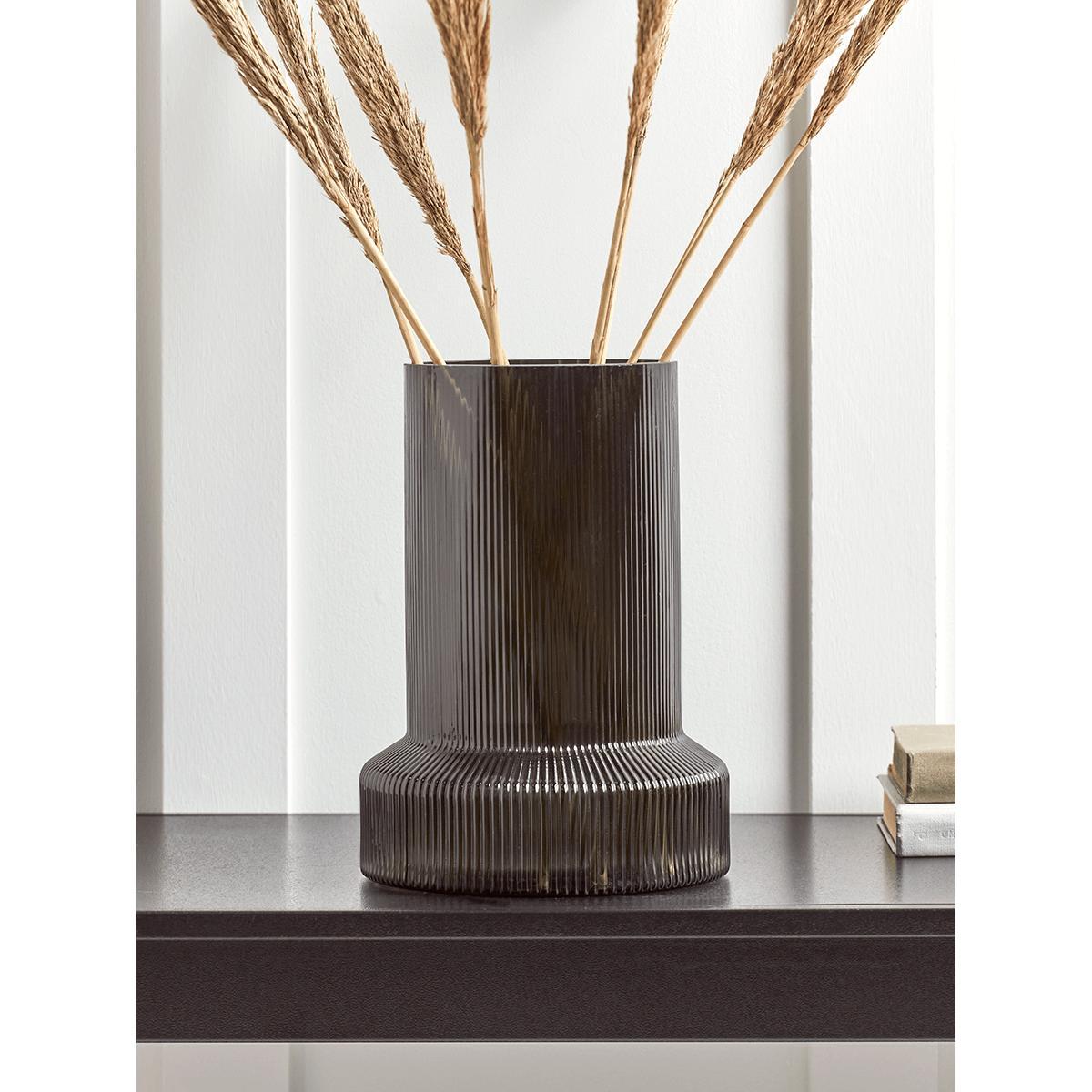 NEW Black Fluted Column Vase – image 1