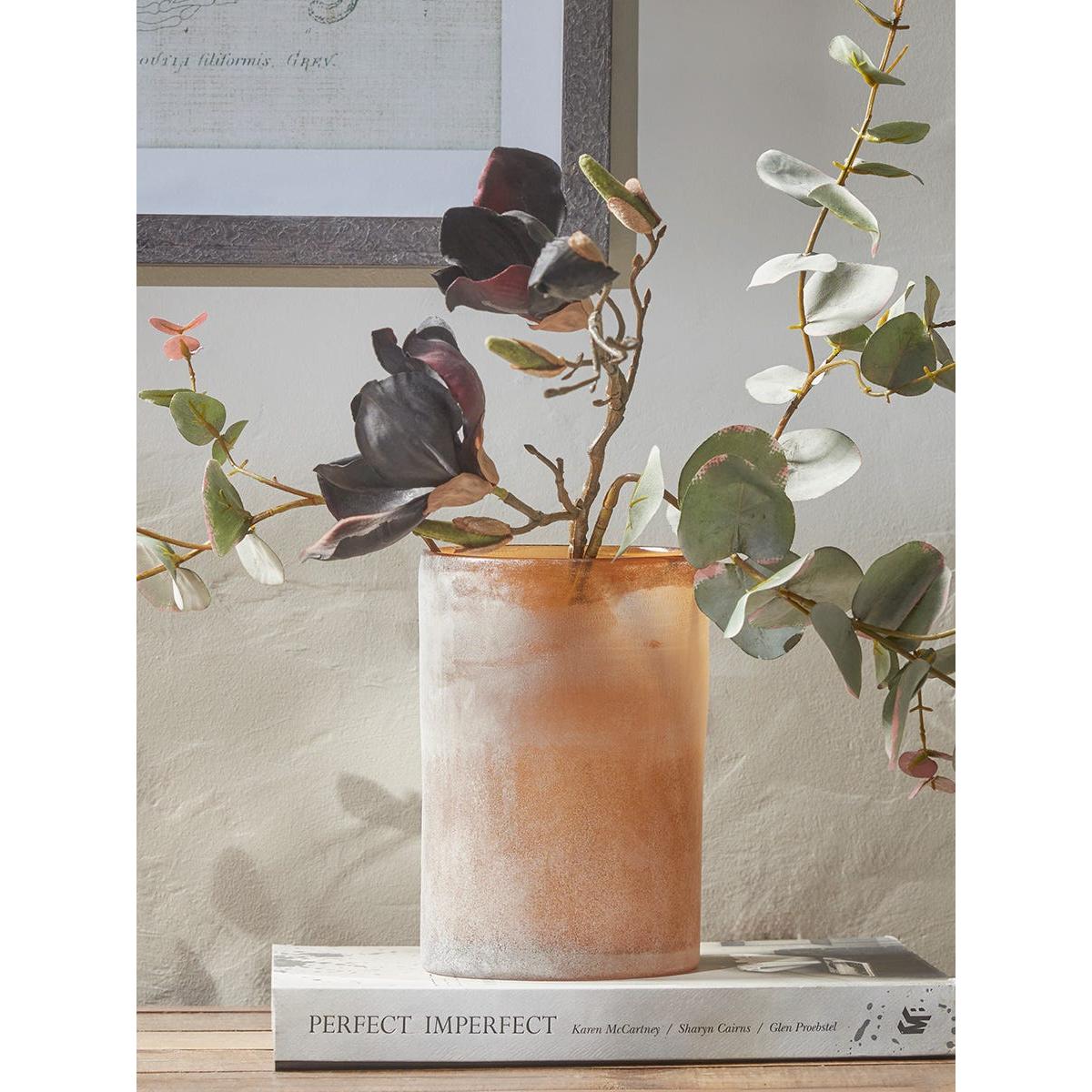 Frosted Amber Glass Vase - Large – image 2