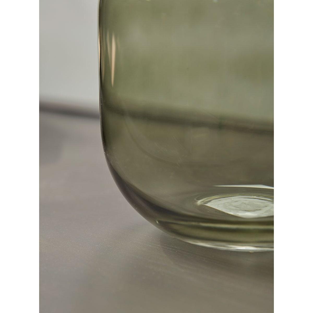 Curved Olive Glass Vase – image 3
