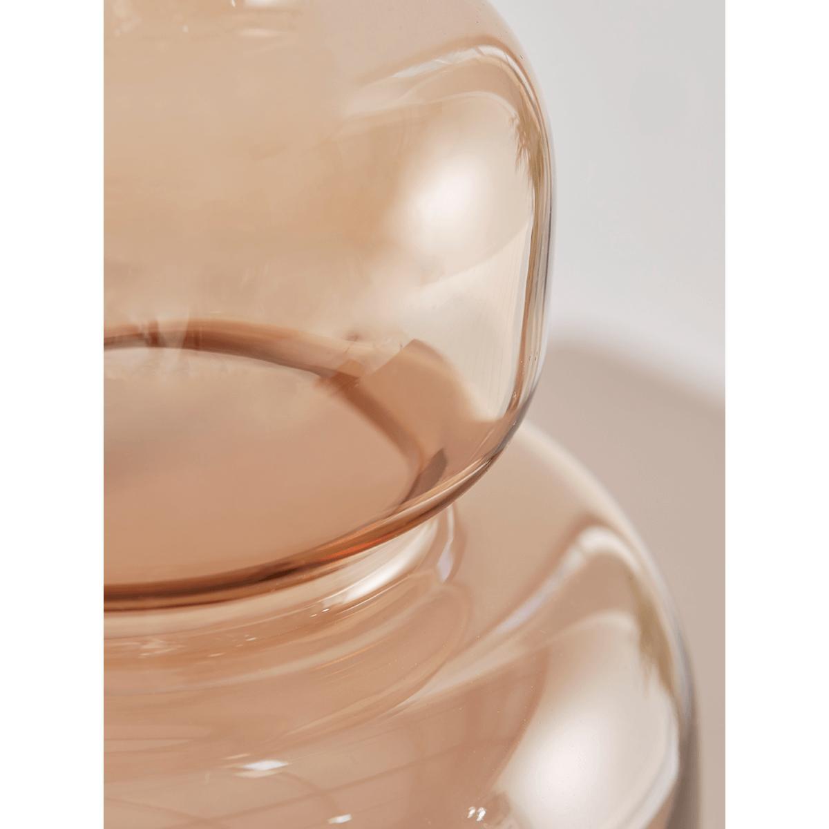 NEW Amber Glass Ripple Vase – image 2