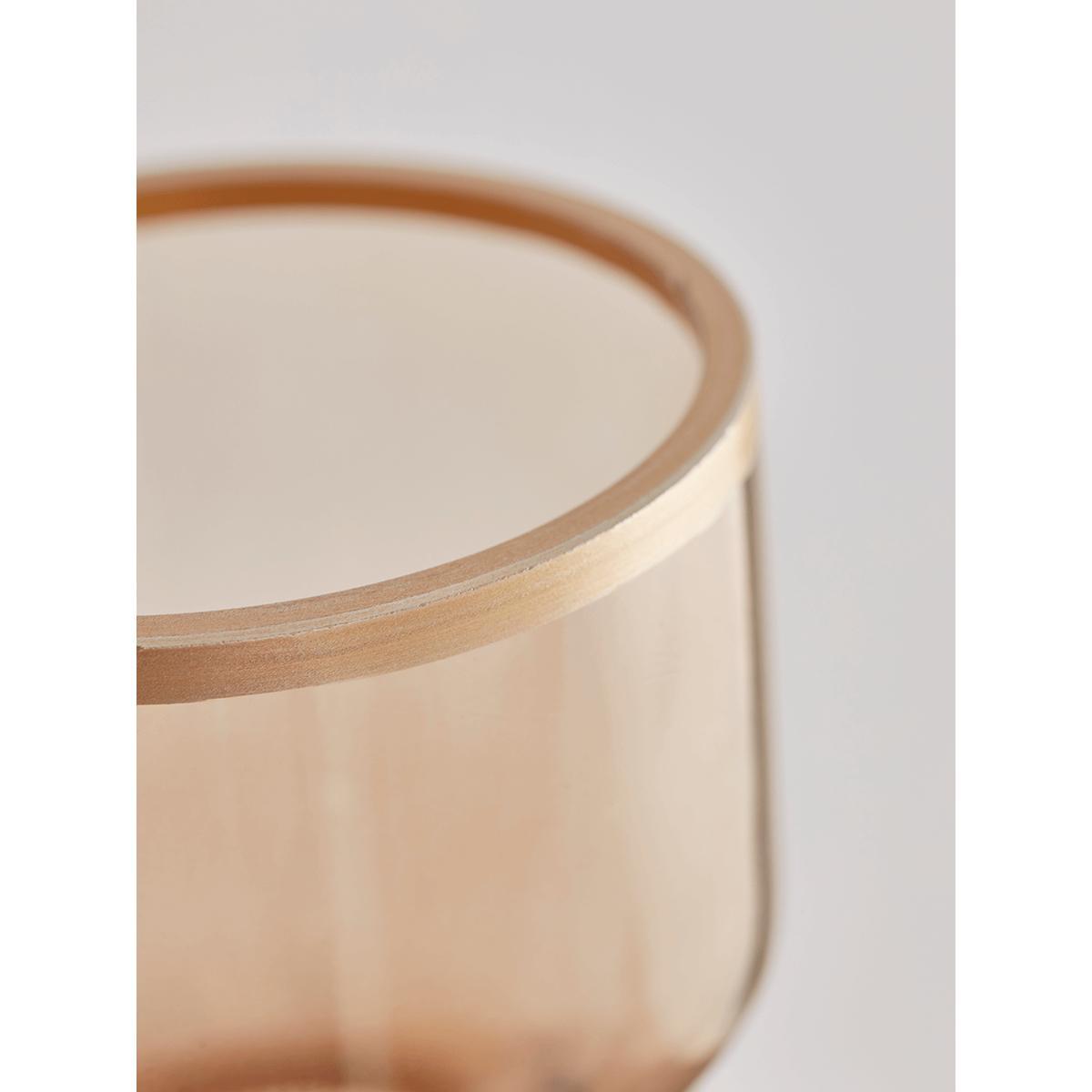 NEW Amber Glass Ripple Vase – image 3