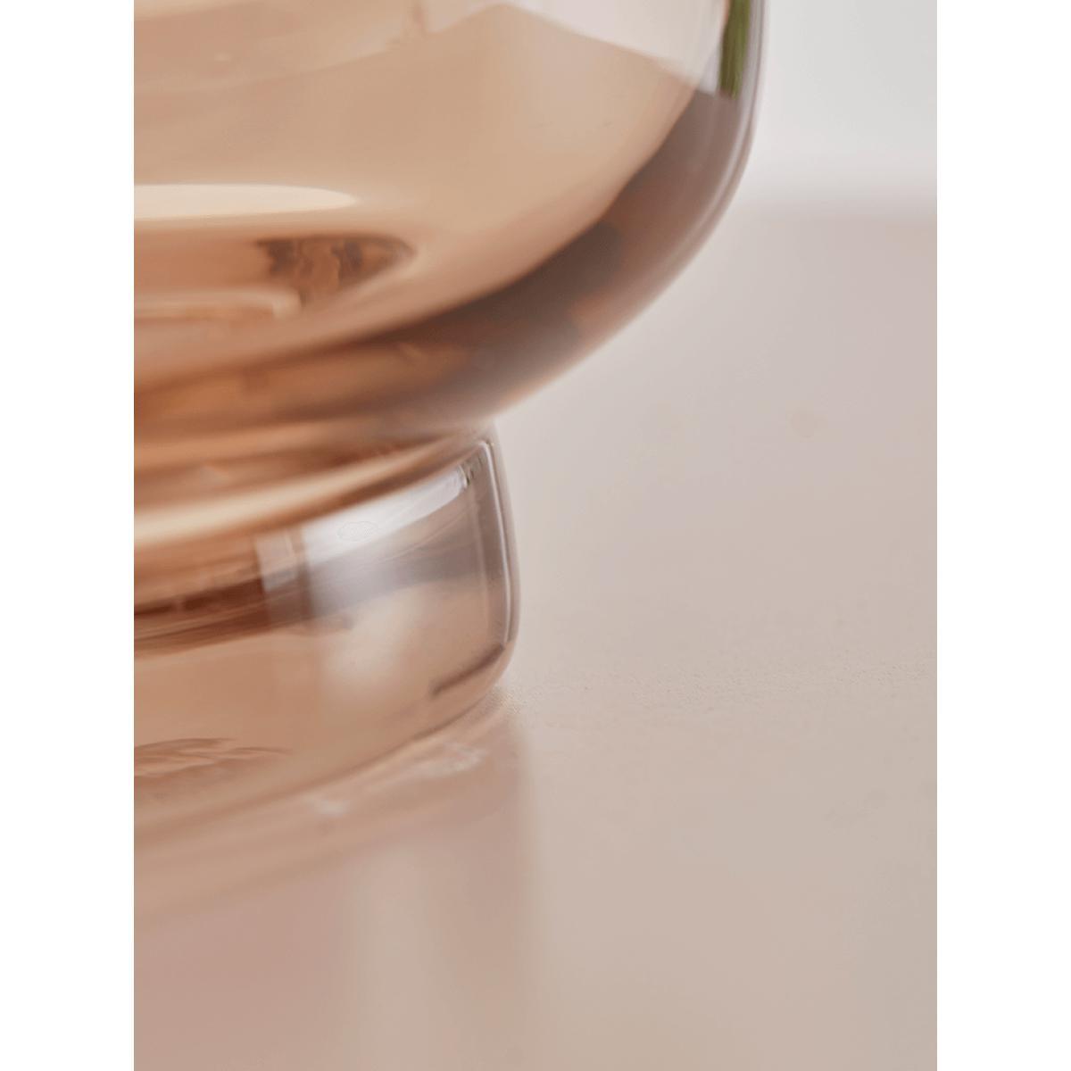 NEW Amber Glass Ripple Vase – image 4