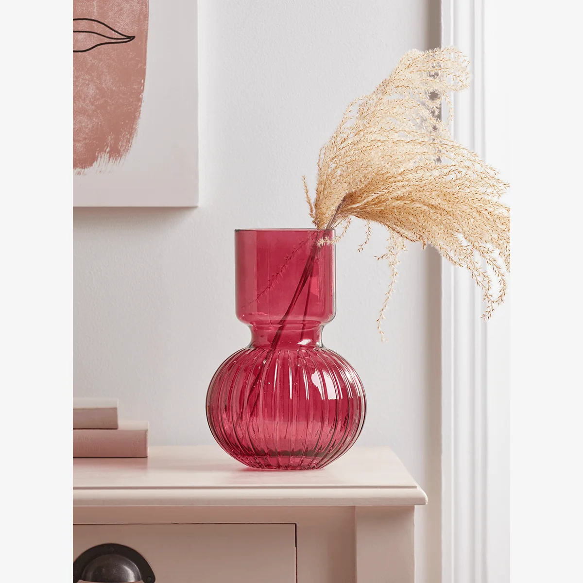 NEW Fluted Bulb Vase - Deep Blush