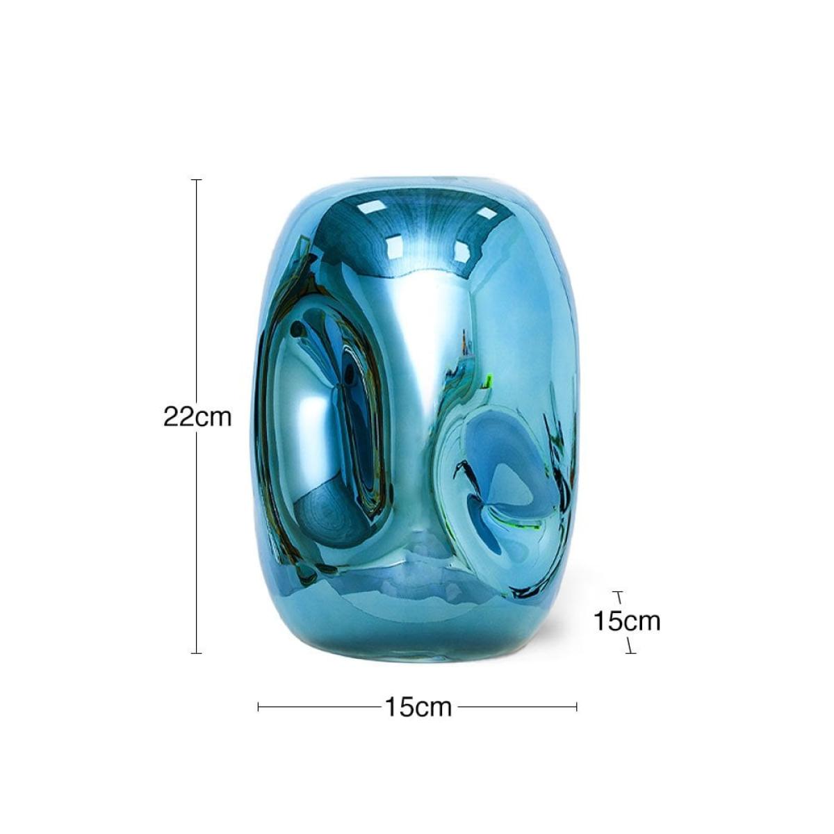 HKliving Glass Vase, Blue Chrome – image 3