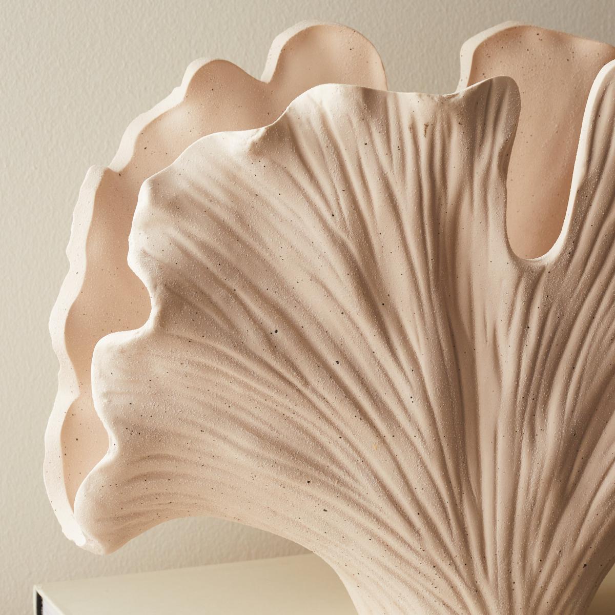 Gingko Shell Vase Cream 32cm Pink – image 2