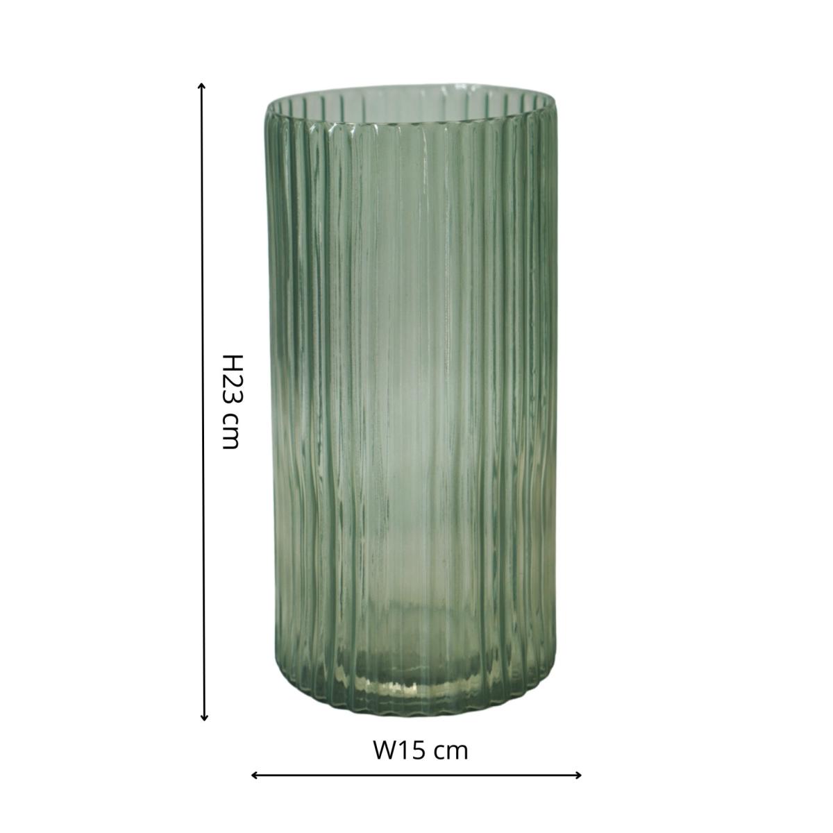 Daphne Ribbed Vase Sage – image 3