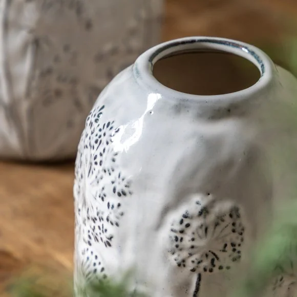 Cedar & Sage Meadow Embossed Ceramic Stone Vase – image 2