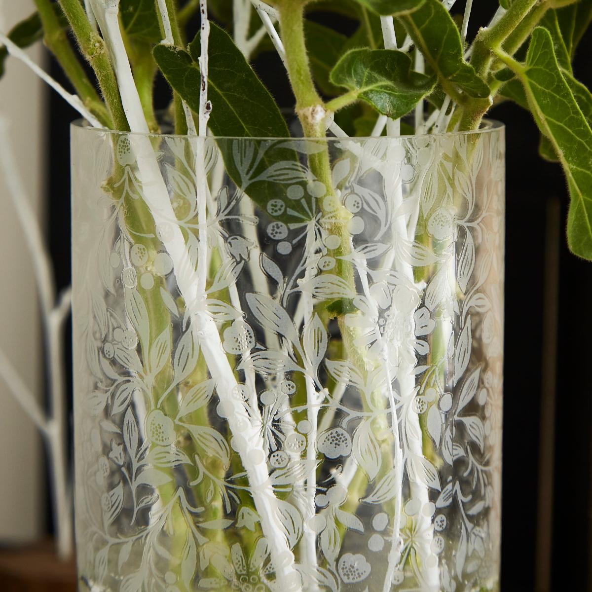 Frosted Cylinder Glass Vase Clear – image 2