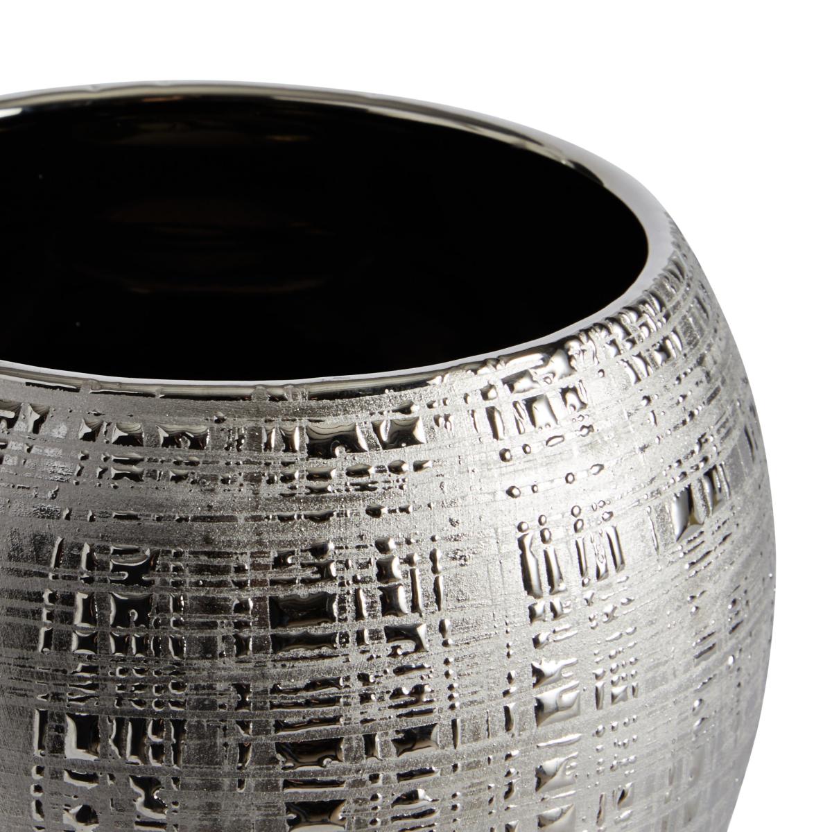 Silver Romano Plant Pot 15cm Silver – image 3