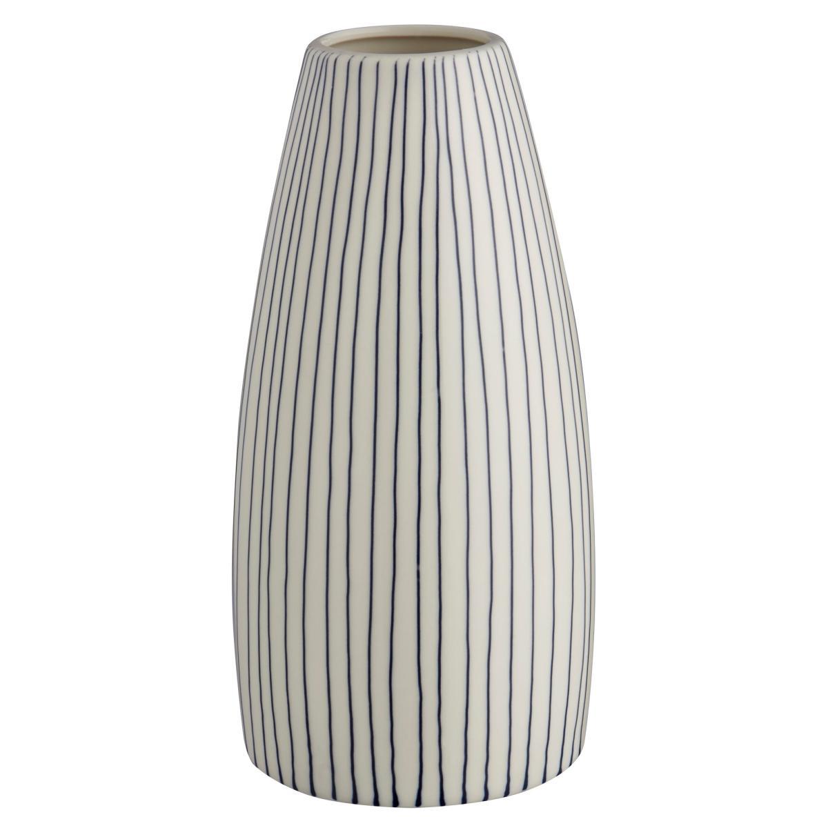 Coastal Ceramic Lines Vase White – image 3