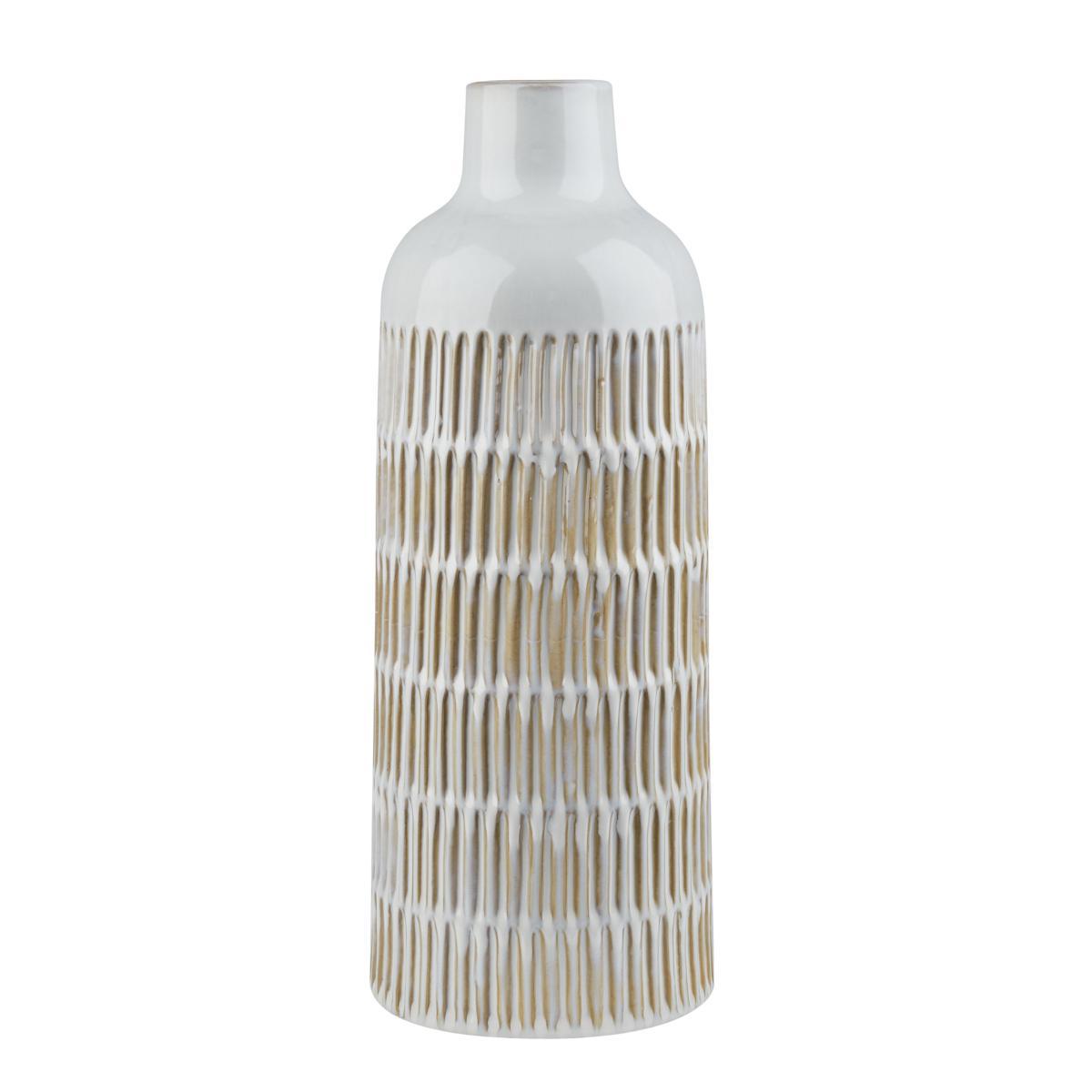 Concave Cream Vase 40cm White – image 4