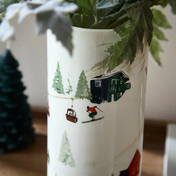 Alpine Scene Ceramic Vase – image 2