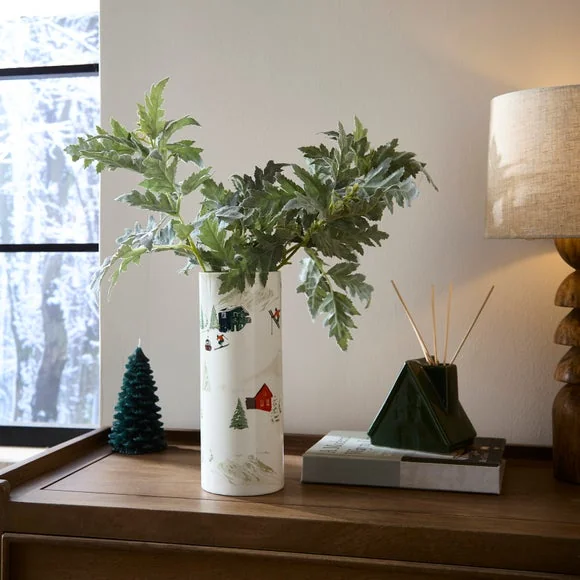 Alpine Scene Ceramic Vase – image 1