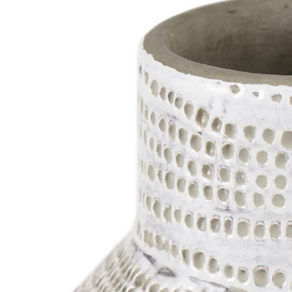 Alina White Stoneware Dot Vase – image 2