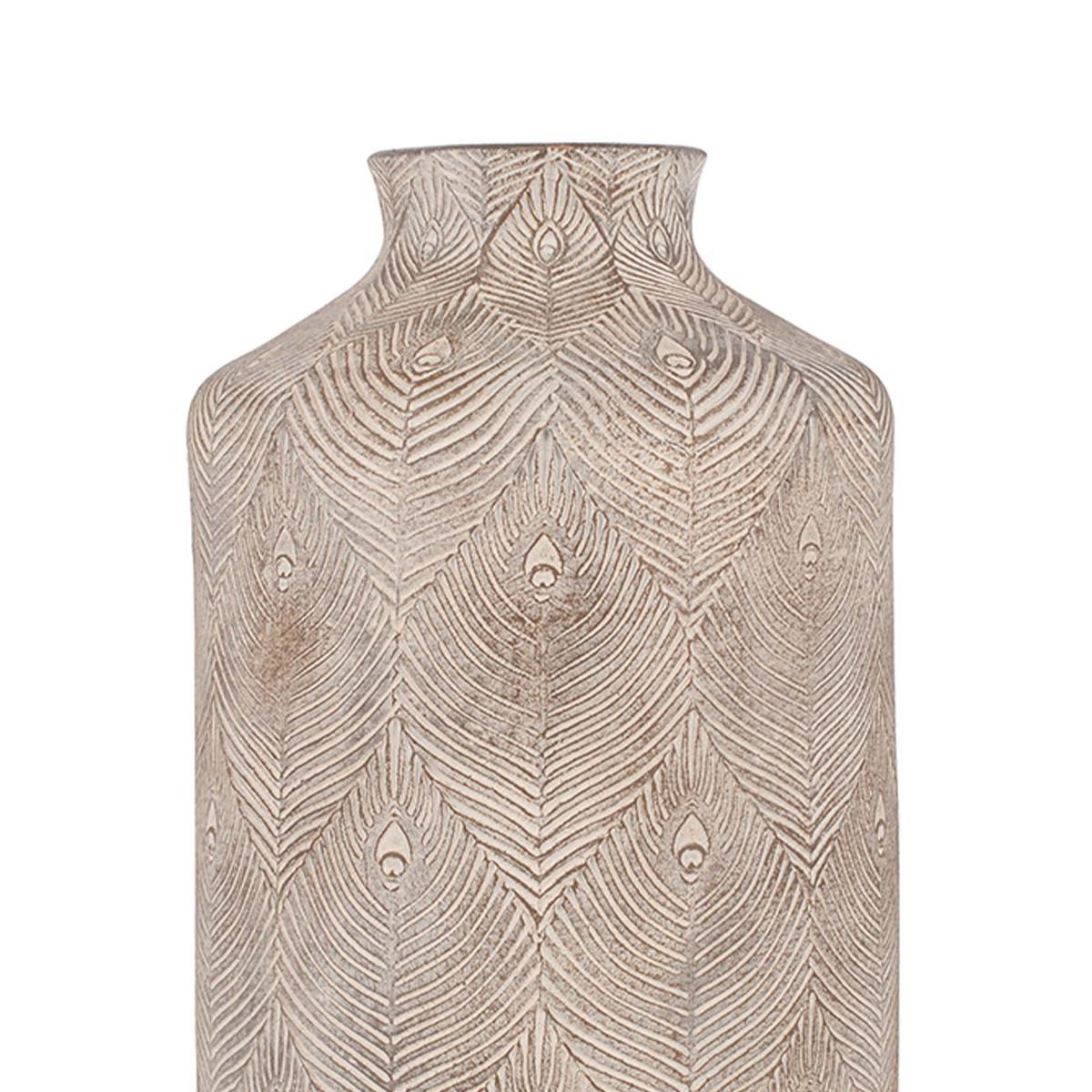 Palawan Feather Stoneware Vase, Stone Grey Grey – image 2