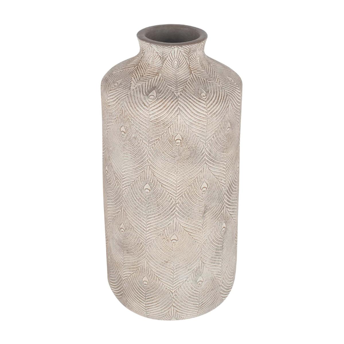 Palawan Feather Stoneware Vase, Stone Grey Grey – image 4