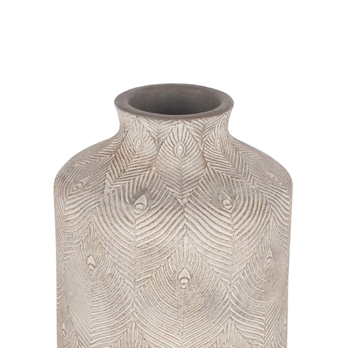 Palawan Feather Stoneware Vase, Stone Grey Grey – image 5
