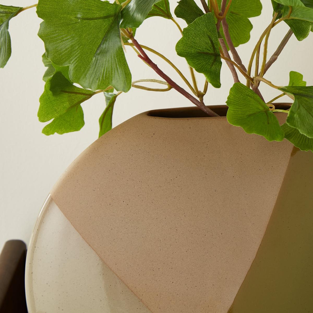 Elements Sculpted Green Round Large Vase Green – image 2
