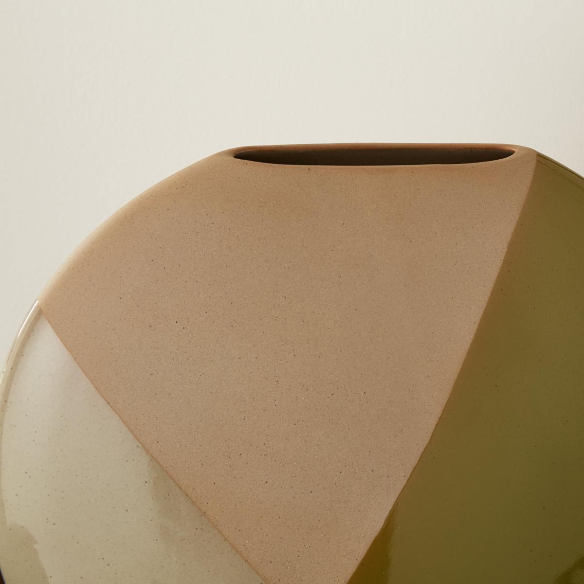 Elements Sculpted Green Round Large Vase Green – image 3