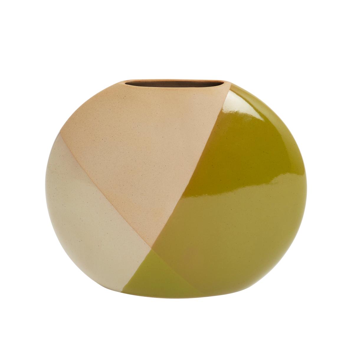 Elements Sculpted Green Round Large Vase Green – image 4