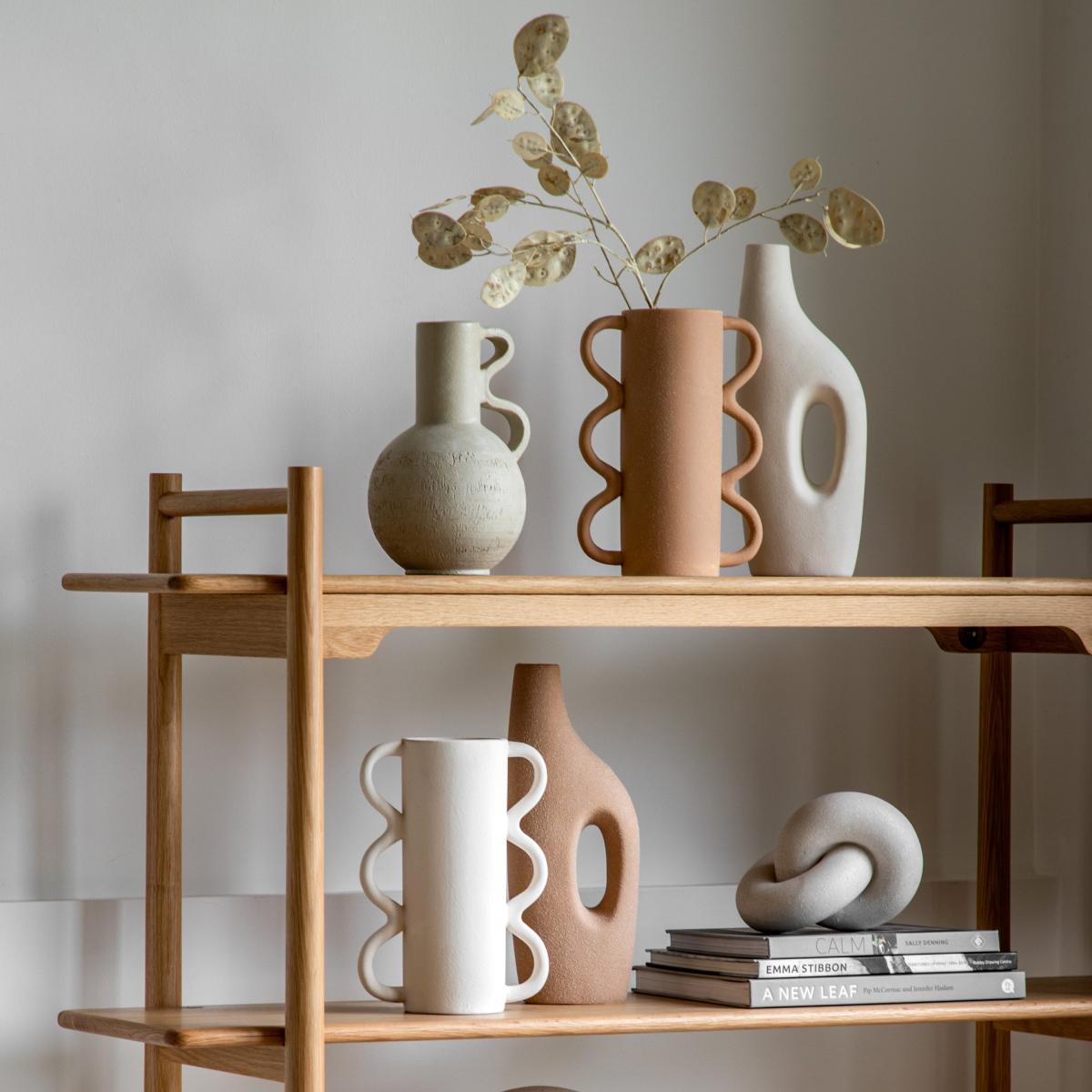 Toft Abstract Handled Stoneware Vase Sand – image 2
